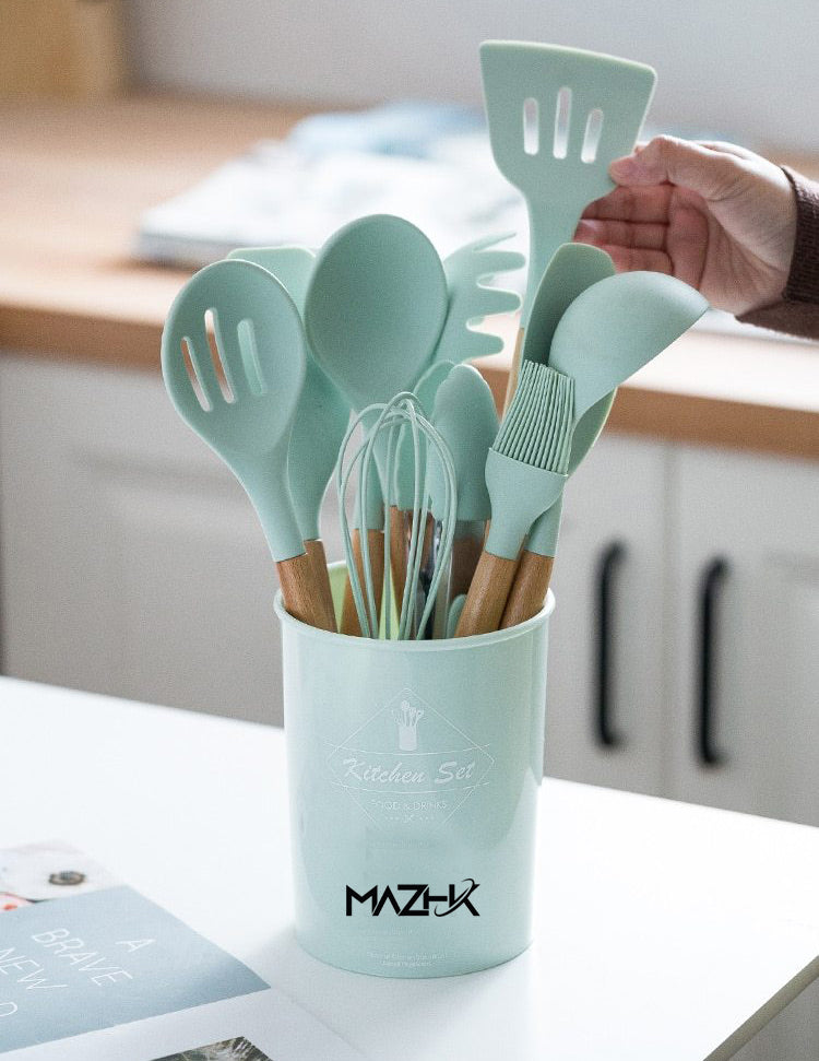 MAZHK Cooking Tools Set Premium Silicone Utensils